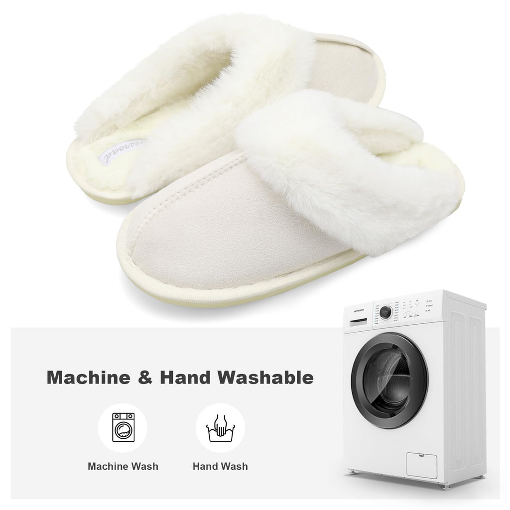 Besroad Winter Fuzzy House Slippers Sandals Plush Faux Fur Fluffy Flats Slippers Warm Slide Shoes for Women
