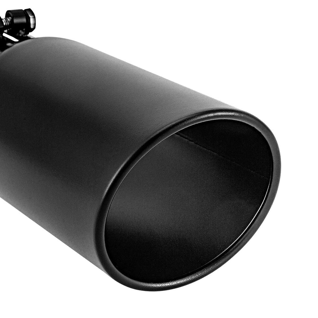 LCGP 5" Inlet Exhaust Tip, 6" Outlet 15" Long Bolt On Stainless Steel Diesel Exhaust Tailpipe Black