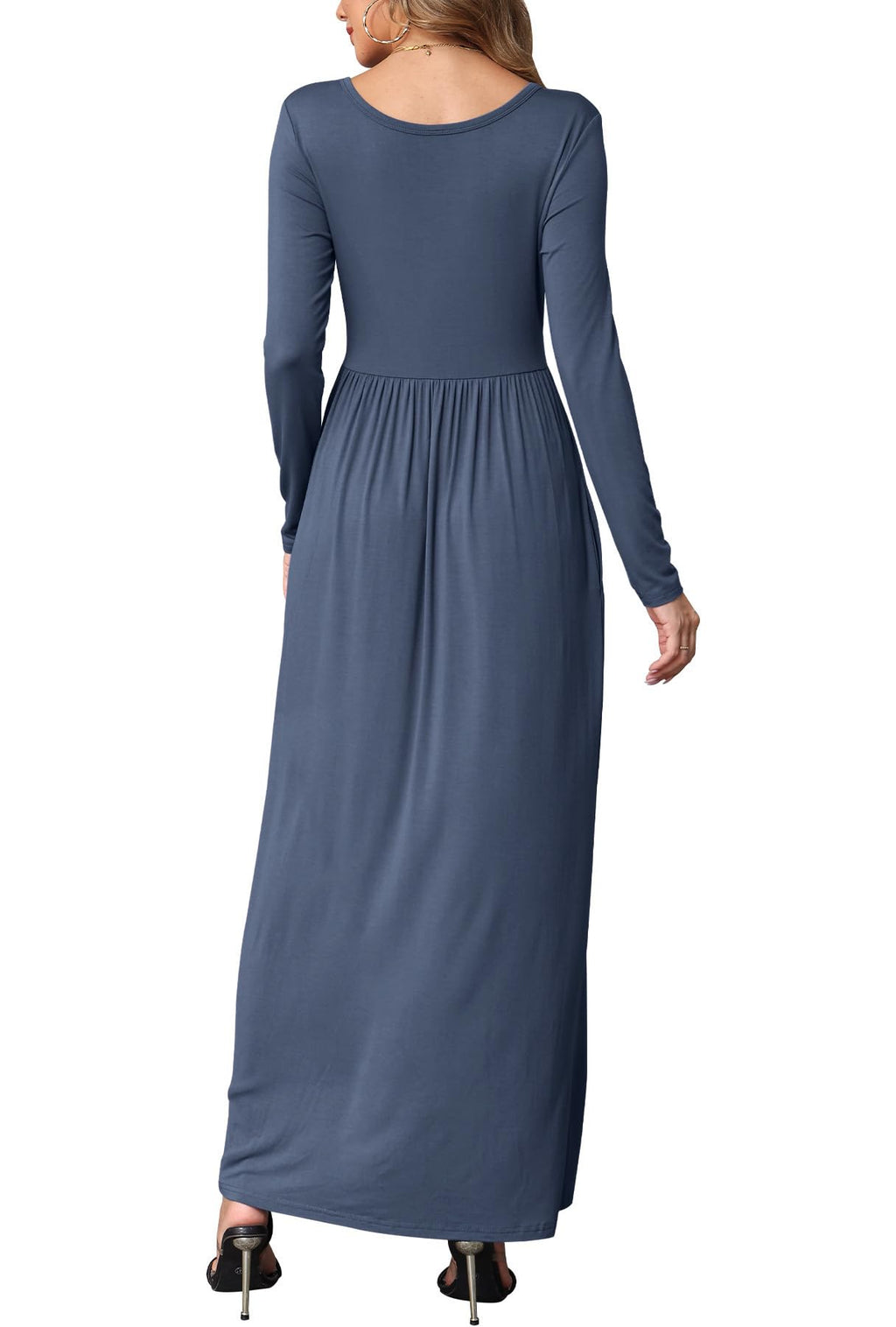 EUOVMY Women's Long Sleeve Loose Maxi Dresses Casual Long Dresses with Pockets