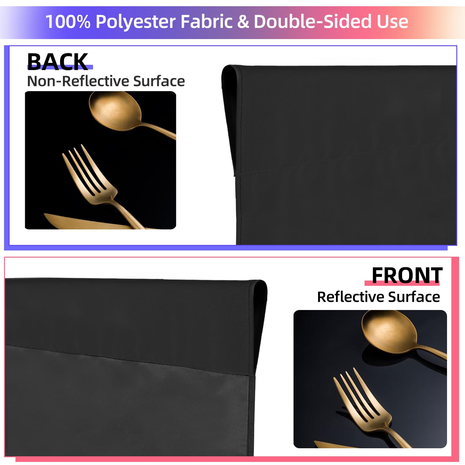 Black Backdrop 10x10ft, Photo Backdrop Curtain for Photoshoot, Pure Photographic Studio Backgrounds, Thick Polyester Fabric Photography Black Screen for Party Portraits Video Recording (Backdrop Only)