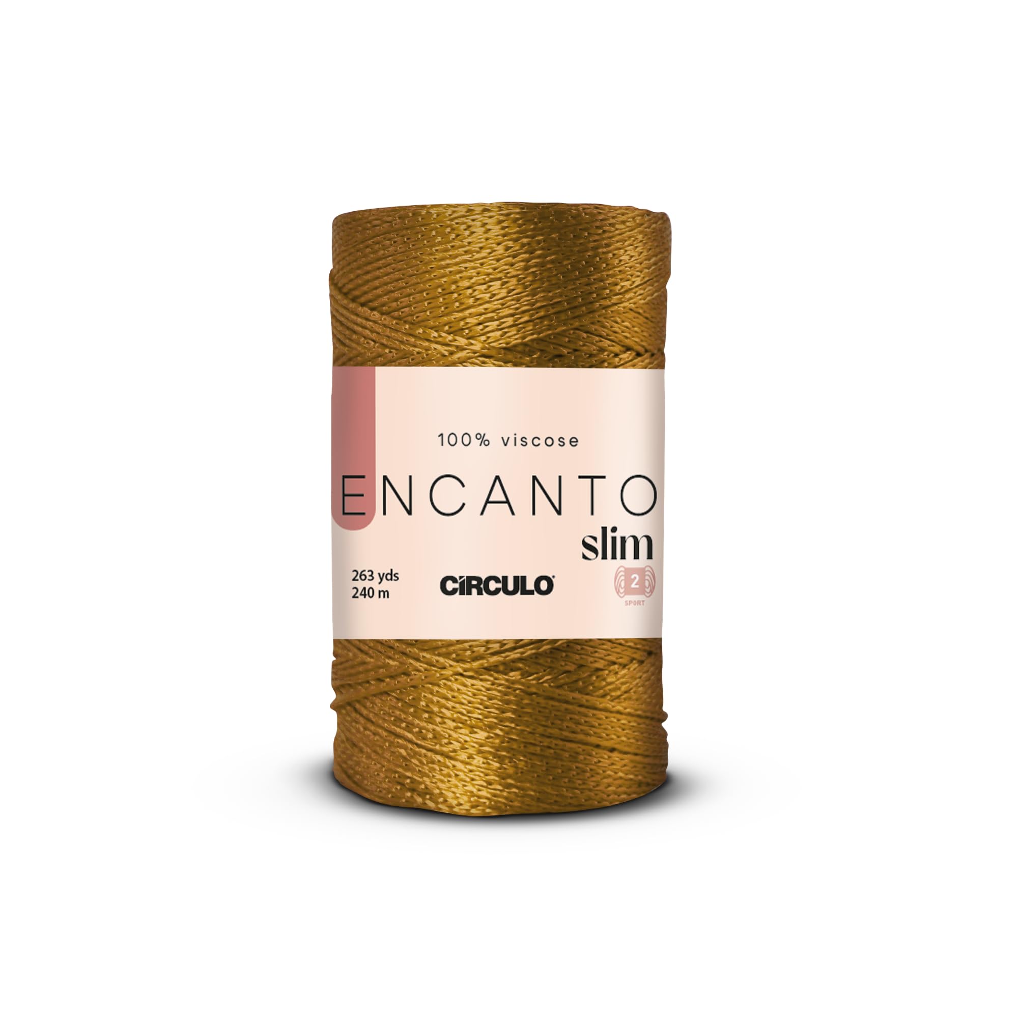 CIRCULO Encanto Slim Roll Yarn 100% Viscose - Luxury & Shine - Sport Weight Yarn - 262 yds, 3.52 oz - Color 1289 - Canary