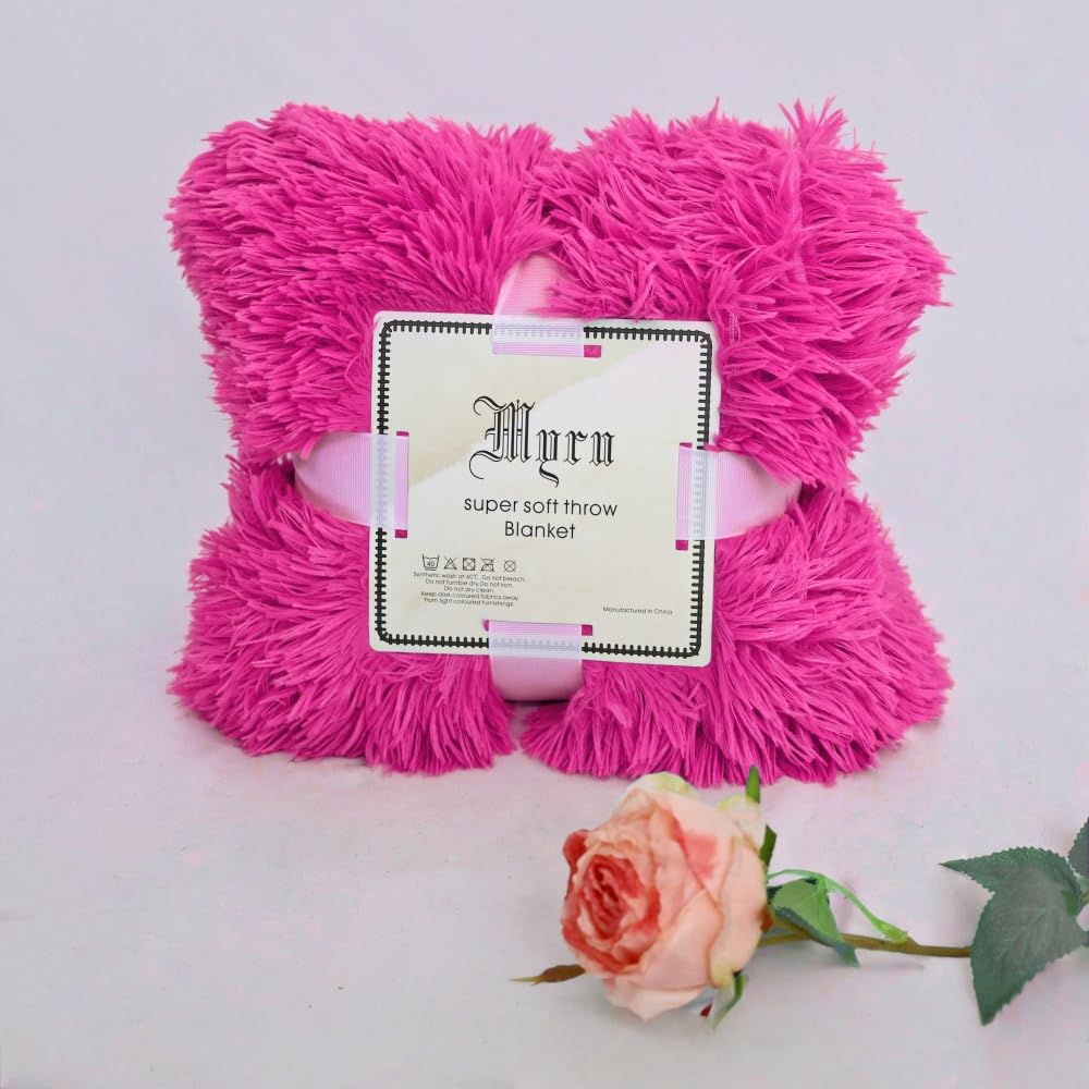Plush Super Soft Blanket Bedding Sofa Cover Furry Fuzzy Fur Warm Throw Qulit Cozy Couch Blanket for Winter (51"x63", Black)