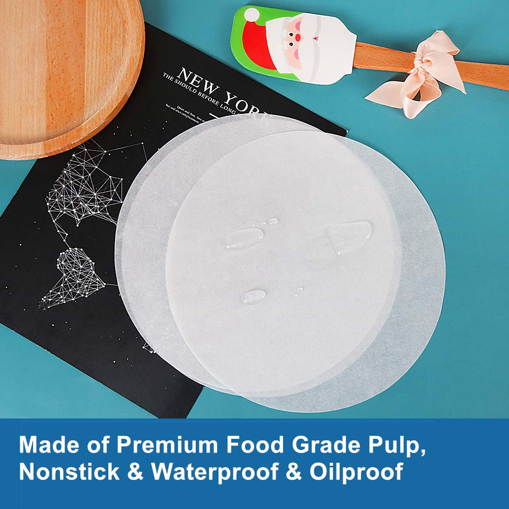 BOYAN 6 Inch Parchment Paper Rounds, Set of 220, Hamburger Patty Paper/Burger Press Paper, Non Stick Small Pre-cut Round Parchment Paper for Cake Pan, Springform Pan, Burger Patty Maker and More