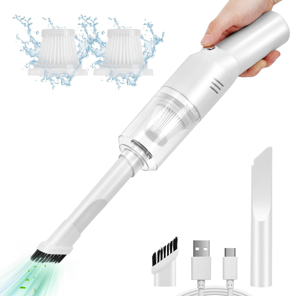 Auloea Portable Mini Car Vacuum Cleaner, High Power Cordless(400g) Handheld Rechargeable Vacuum Cleaner for Desk V06