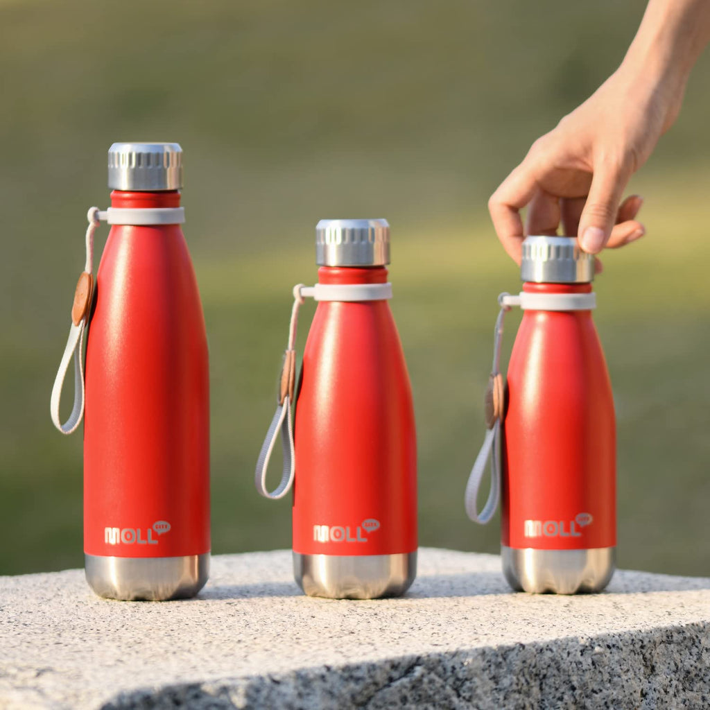 9 oz Water Bottle for Kids-Small Stainless Steel Water Bottle for School Vacuum Insulated Metal Leak Proof Cola Shape Water Flask for Boys Girls(Baby Blue)