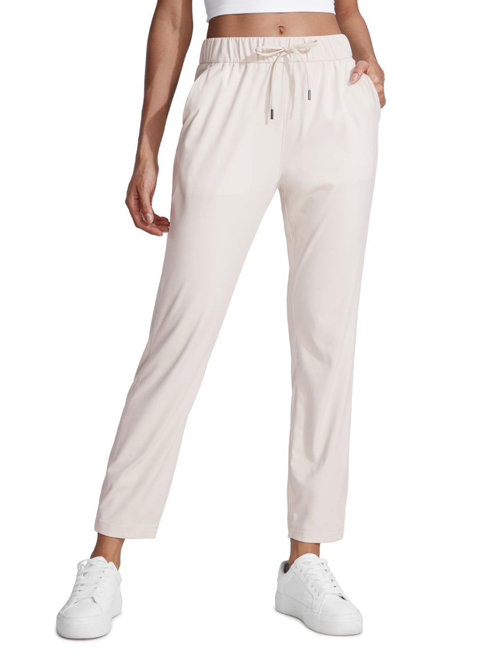 CRZ YOGA 4-Way Stretch Ankle Golf Pants for Women 27" - Casual Dress Work 7/8 Sweatpants with Pockets