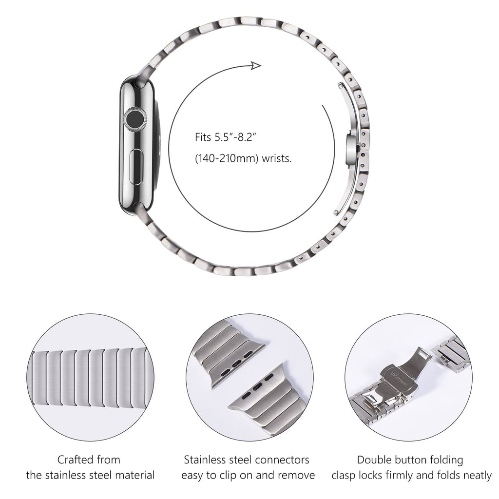 NewWays Titanium & Stainless Steel Link Bracelet for Apple Watch Band Ultra 3 2 1 Band 49mm Series11 10 46mm 42mm 45mm 44mm 41mm 40mm 38mm Series 3-11