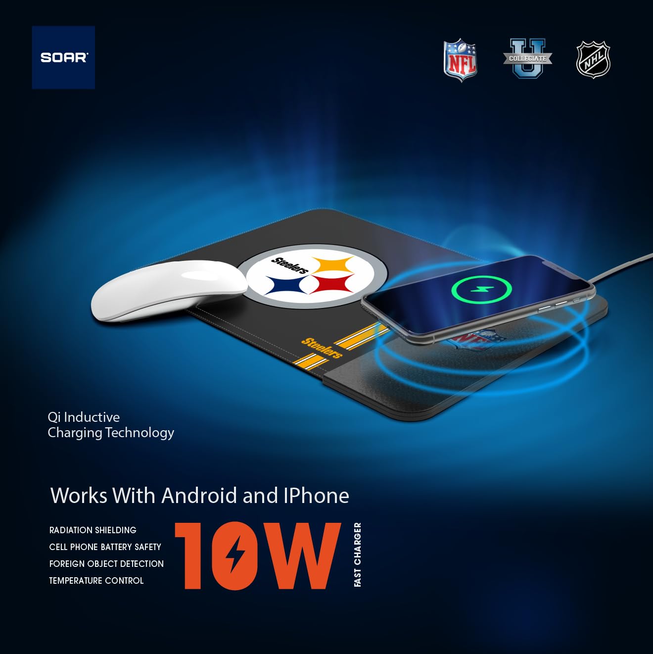 SOAR NFL Wireless Charging Mouse Pad