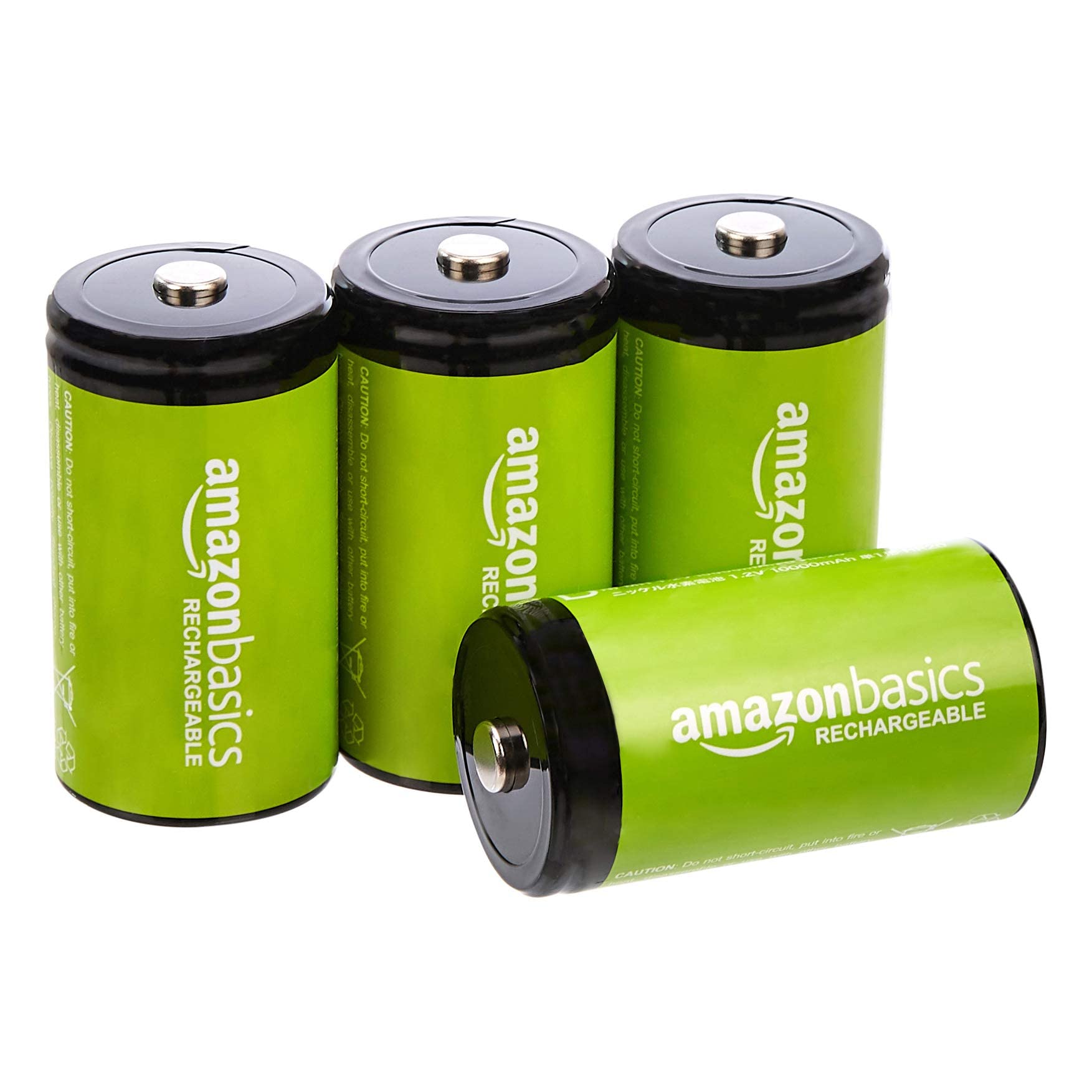 Amazon Basics 4-Pack Rechargeable 9 Volt Ni-MH Batteries, 200 mAh, Pre-Charged, Long Lasting Power, Recharge up to 1000x Times