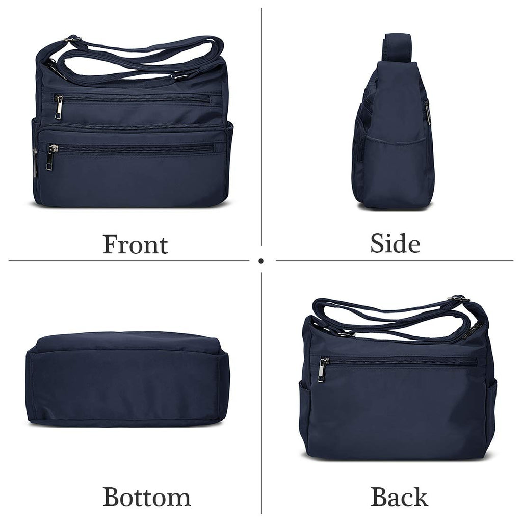VOLGANIK ROCK RFID Purses for Women Fabric Nylon Multi Pocket Crossbody Bag Ladies Travel Handbag