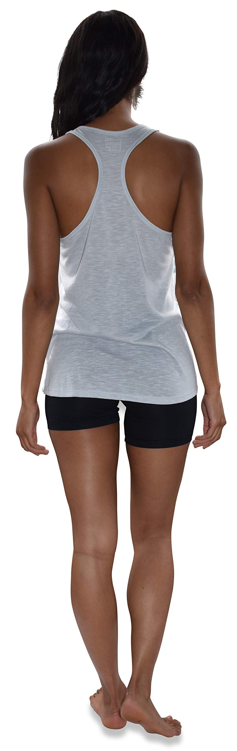 Sexy Basics Women's Everyday Flowy Burnout Slub Racer Back Tanks | Active Workout Tops | Multi Packs & Colors