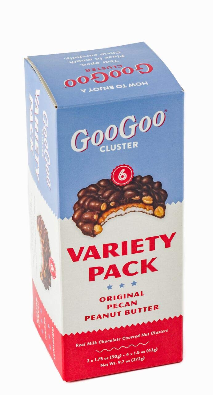 Goo Goo Cluster Variety Pack - 2 of each Flavor Large Bars - Original, Supreme, Peanut Butter