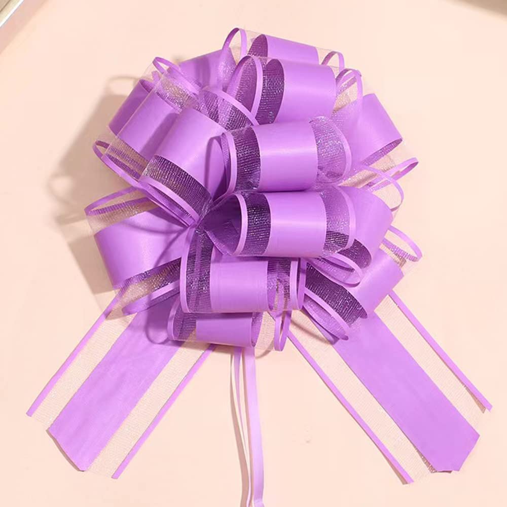 6 PCS Large Pull Bows,Bow for Gift Wrapping,6 inches,Christmas Party Birthday Gift Wedding Ribbon Bows for Wrapping Boxes or Flower Decorations, Valentine's Day Gift Decorations