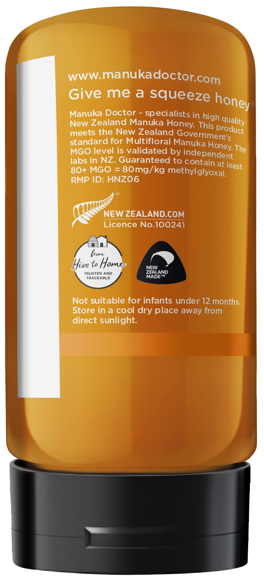 Manuka Doctor - MGO 80+ Manuka Honey Multifloral, 100% Pure New Zealand Honey. Certified. Guaranteed. Raw. Non-GMO (17.6oz)