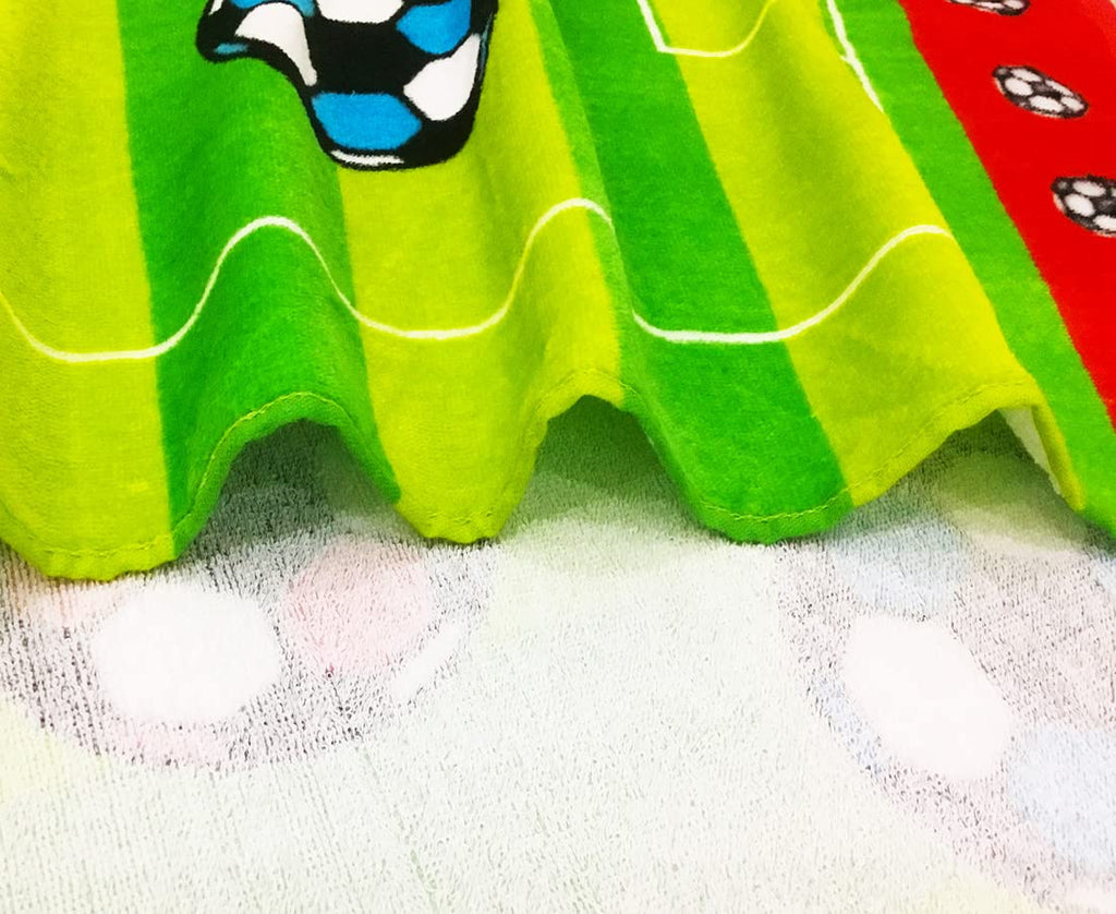 Kids Beach Towel Velour Terry Blanket Throw 100% Cotton Super Soft Absorbent 25.5X51 inches for Bath Swimming Sports Camping Holiday Picnic, Bus Coconut Parasol Lounge Audio Player.