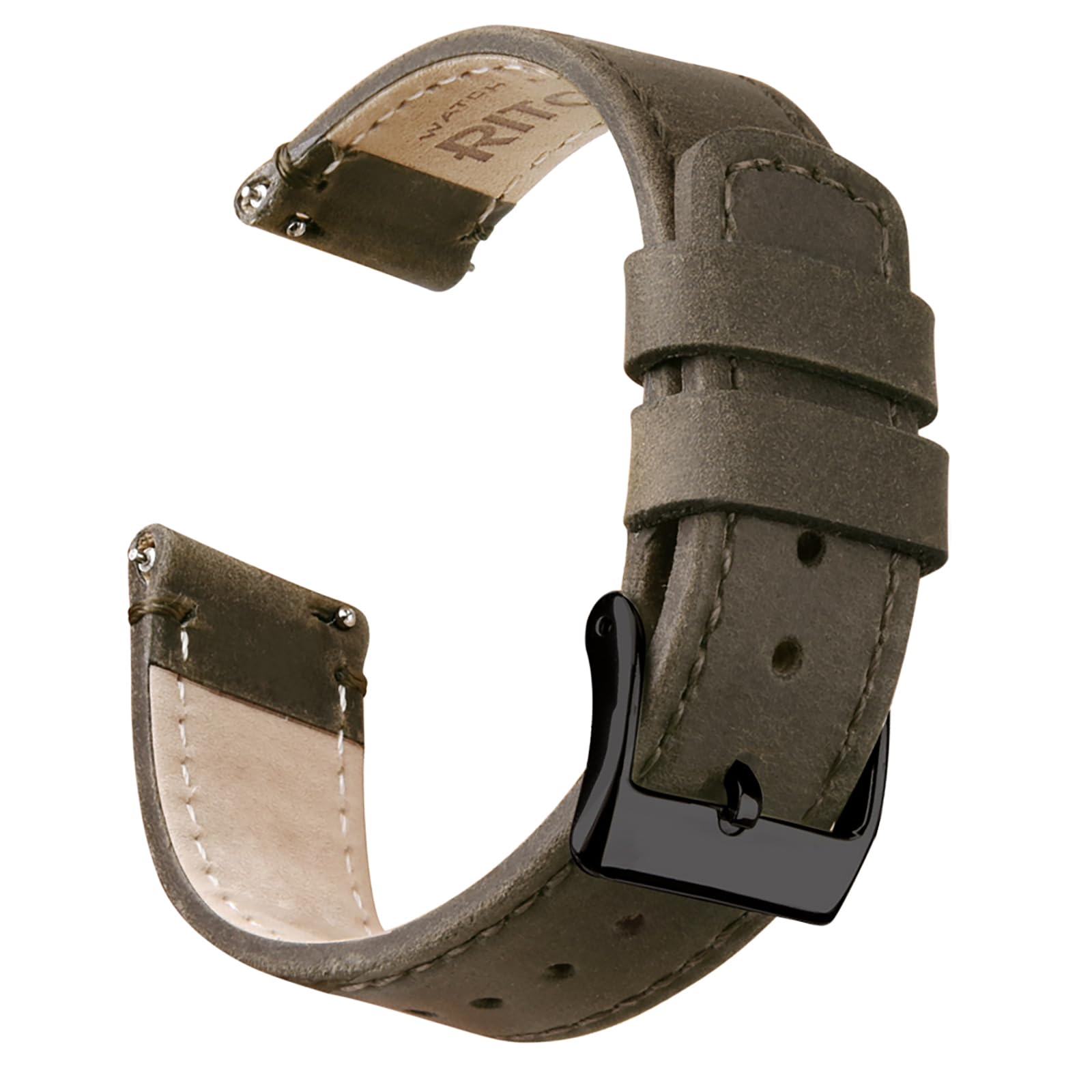 Ritche Christmas Gift Quick Release Leather Watch Band Leather Watch Strap 18mm 19mm 20mm 21mm 22mm 23mm or 24mm for Men and Women, White Elephant Gifts, Stocking Stuffers For Men