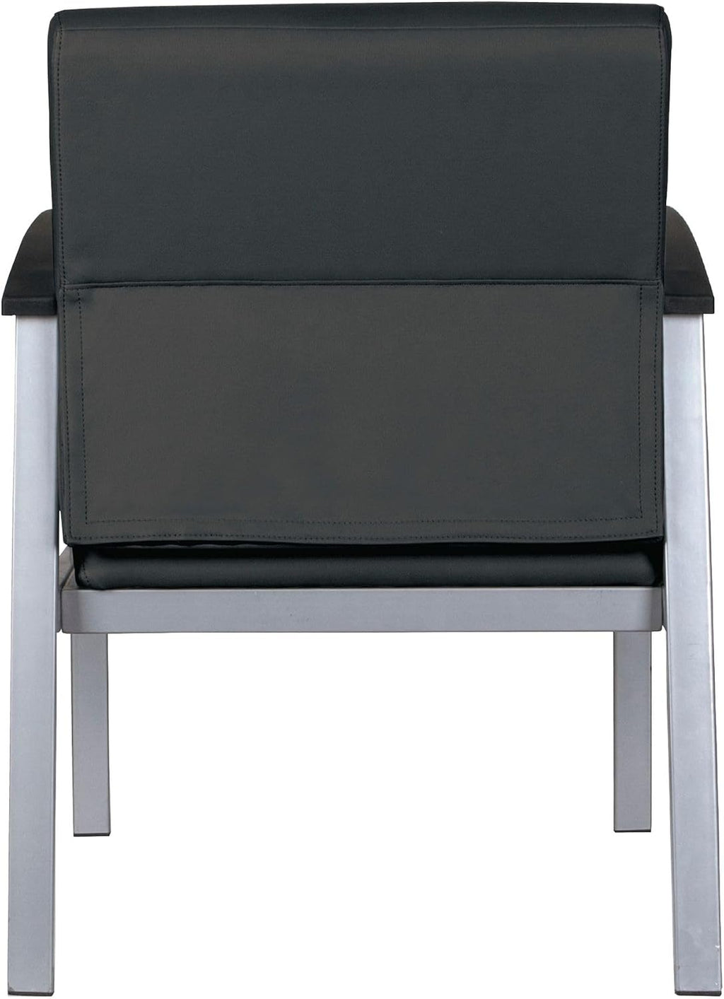 Alera Alera metaLounge Series Mid-Back Guest Chair, 24.6" x 26.96" x 33.46", Black Seat, Black Back, Silver Base
