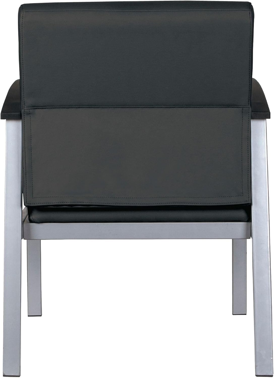 Alera Alera metaLounge Series Mid-Back Guest Chair, 24.6" x 26.96" x 33.46", Black Seat, Black Back, Silver Base