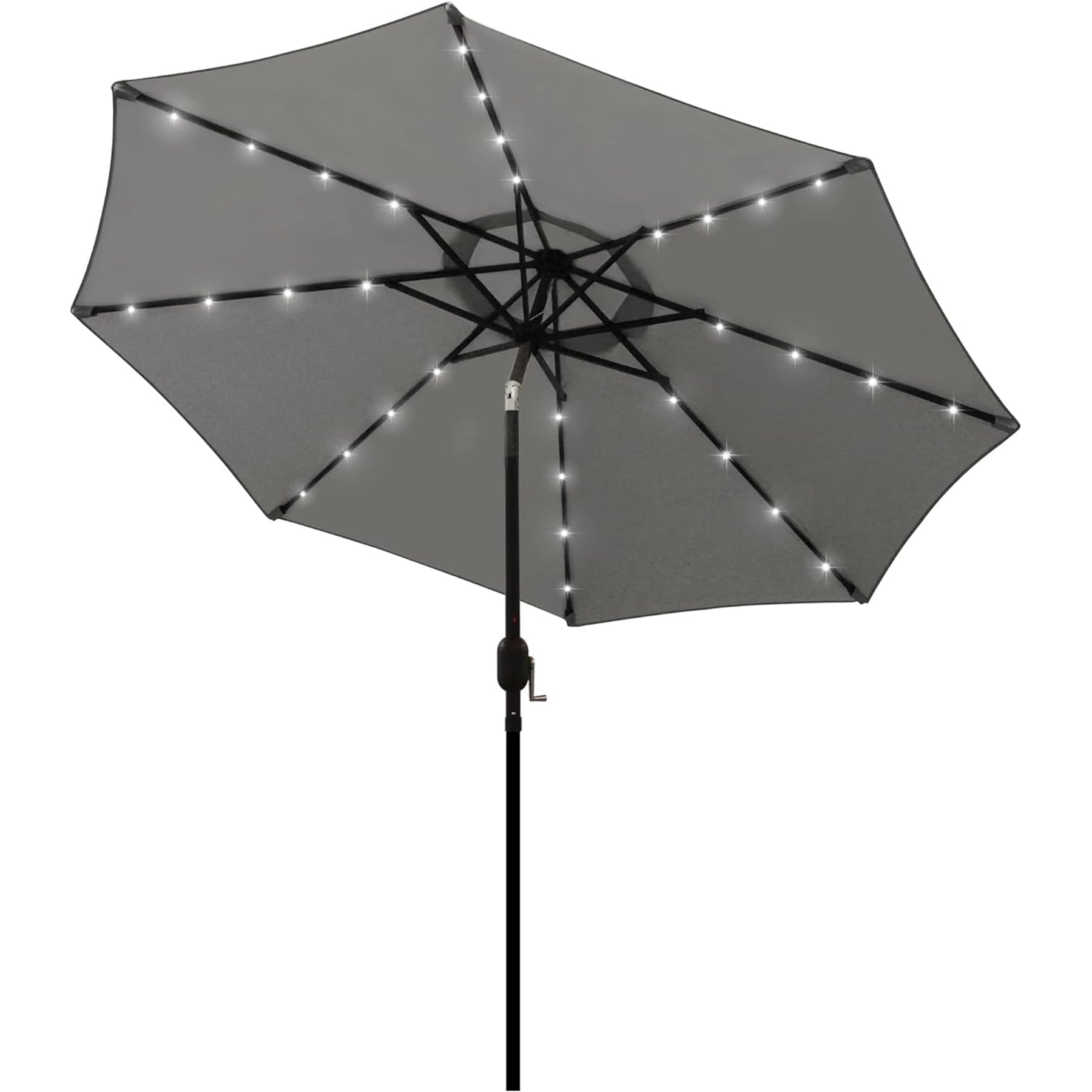 Blissun 9 ft Solar Umbrella, 32 LED Lighted Patio Umbrella, Table Market Umbrella, Outdoor Umbrella for Garden, Deck, Backyard, Pool and Beach (Light Blue)