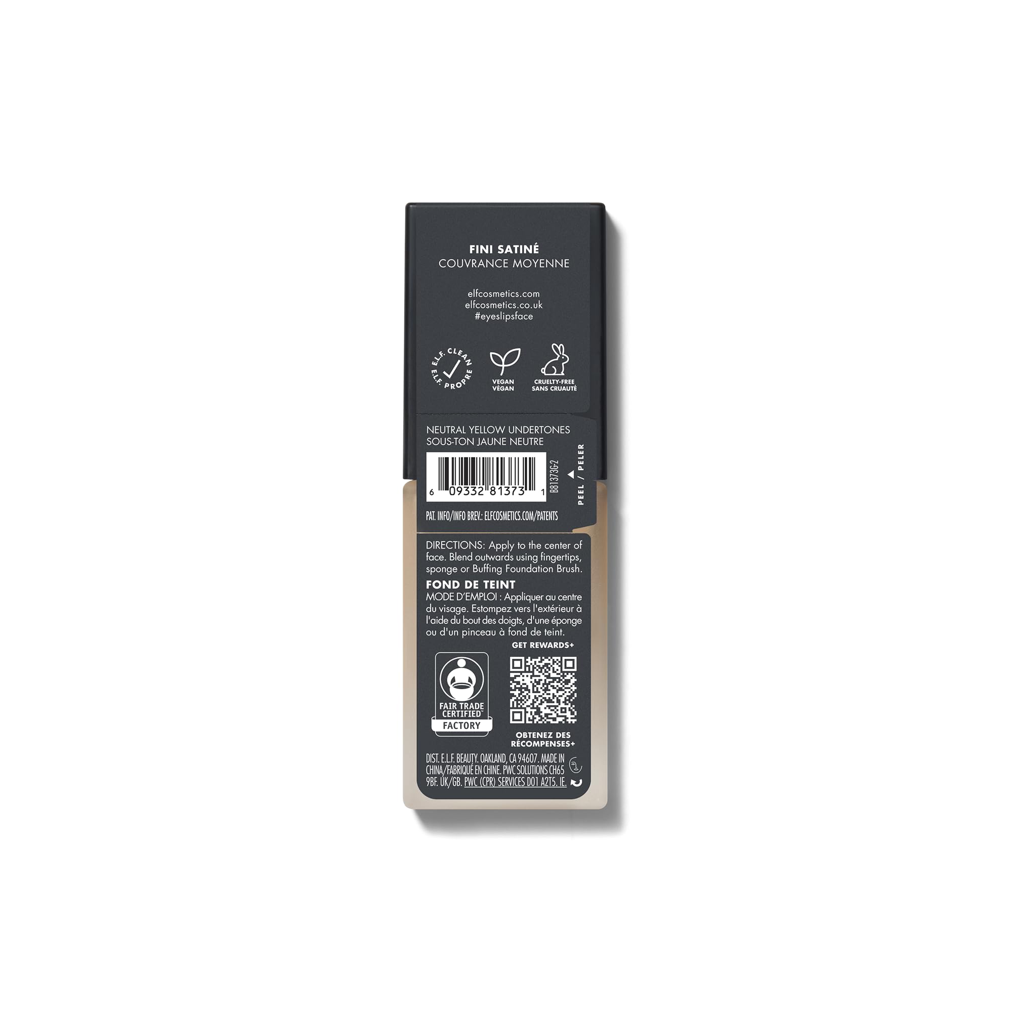 e.l.f. Flawless Satin Foundation, Lightweight & Medium Coverage, Semi-Matte Finish, Vegan & Cruelty-Free, Alabaster, 0.68 Fl Oz (20mL)