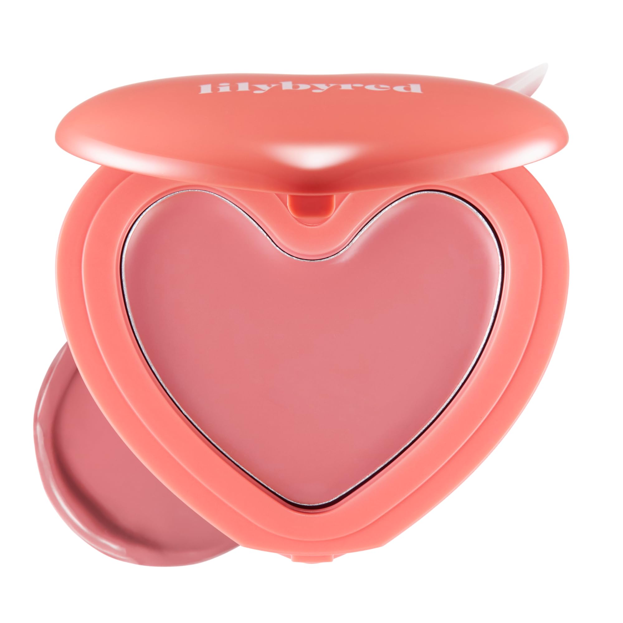 lilybyred Luv Beam Cheek Balm | Heart-Shaped Korean Cream Blush, Semi-Matte Finish, Long-Lasting, Blendable & Buildable, Soft Creamy Texture, Lightweight, Natural Flush, 0.12 oz. (01 Pure Coral)
