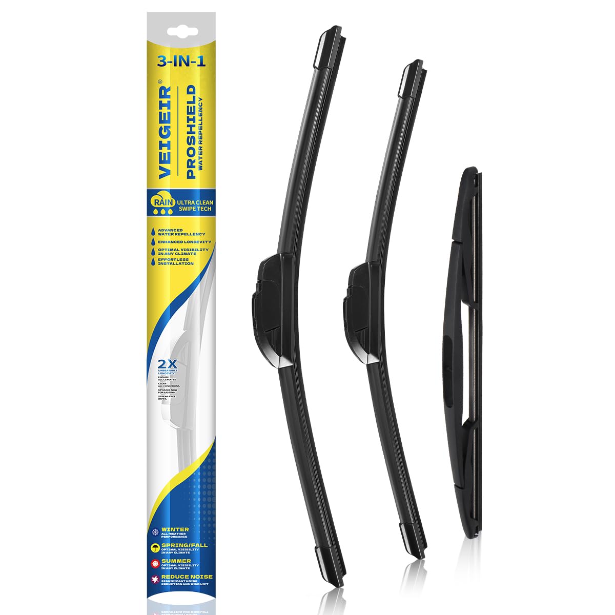 3 Pack Windshield Wiper Blades Compatible with Ford Escape 2008 2009 2010 2011 2012 Original Factory Quality Front Rear Wipers Blade Set for My Car - 20" 20" 12"