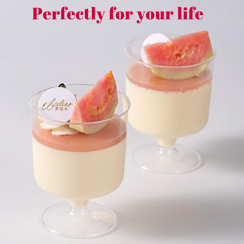 UrbanRoots 300 Pack Clear Plastic Dessert Cups(5 oz),Disposable Parfait Cups For Pudding, Fruit and Ice Cream,Mini Shooter Cups With Spoons For Party,appetizer cups