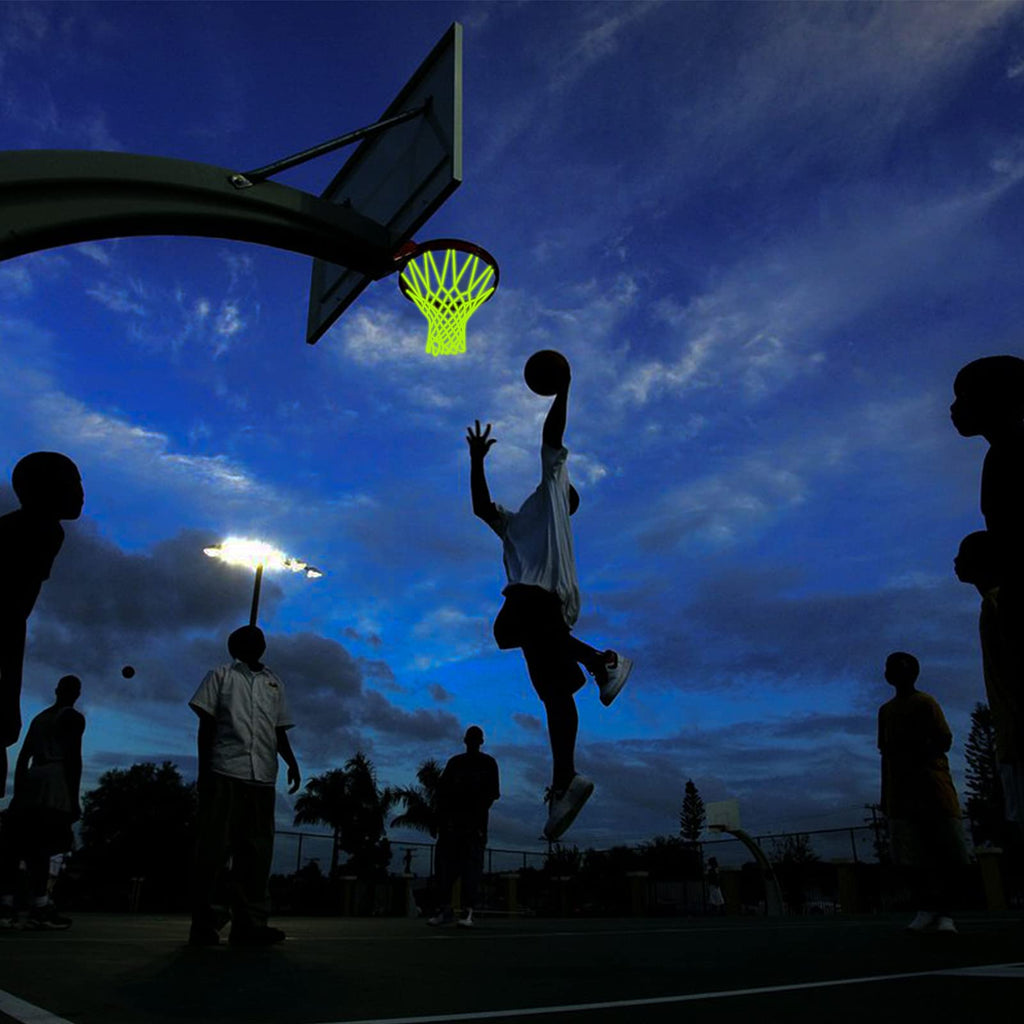 NEIJIANG Glow Basketball Net, Nightlight Basketball Net Luminous Outdoor Portable Sun Powered Sport Nylon