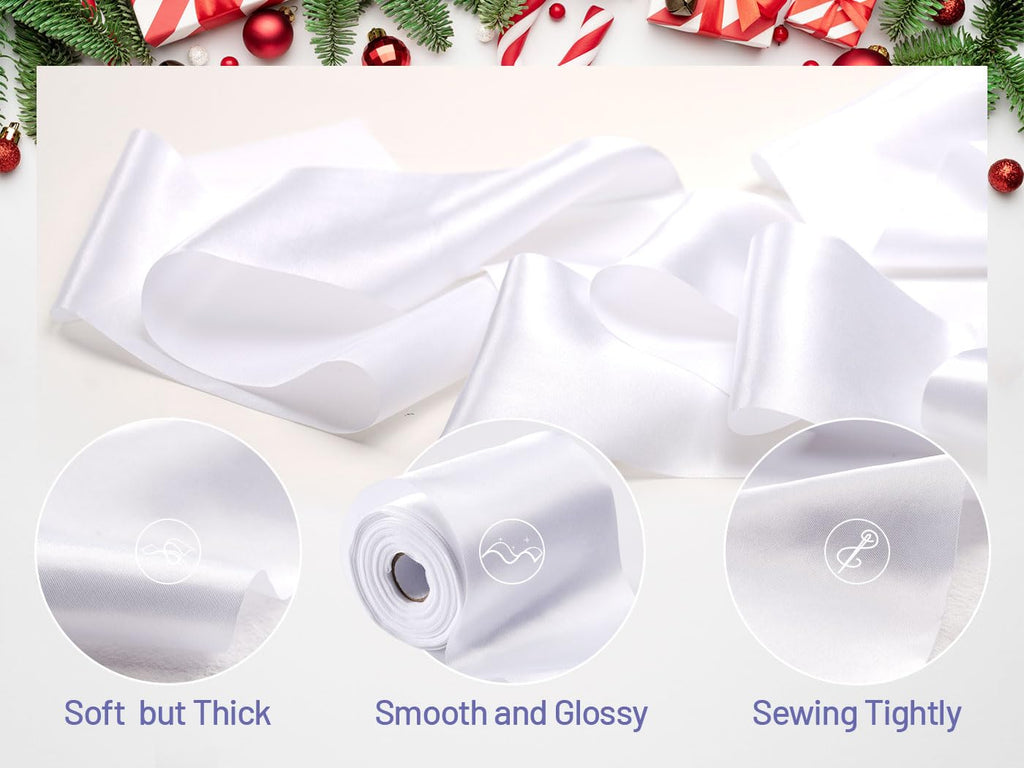 FAKILO Black Satin Ribbon 4 Inch x 22 yd Wide for Grand Opening Business Cuttings Ceremony Bow Christmas Festival Decor