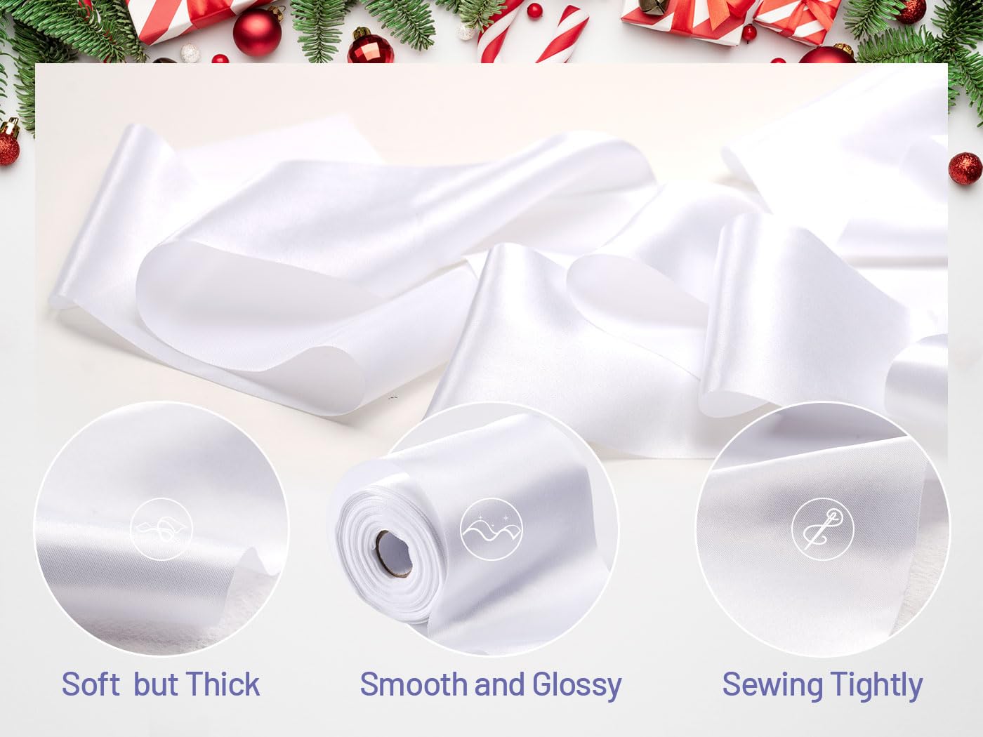 FAKILO Black Satin Ribbon 4 Inch x 22 yd Wide for Grand Opening Business Cuttings Ceremony Bow Christmas Festival Decor