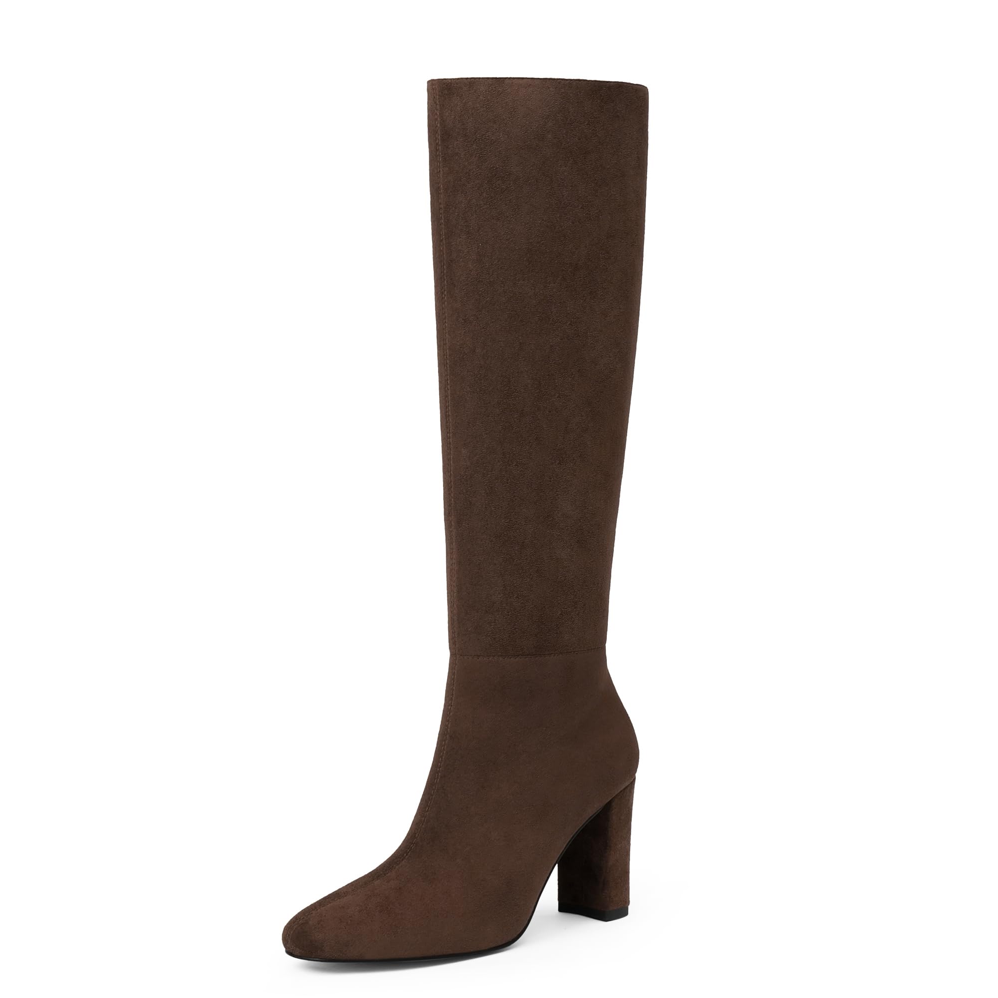 Modatope Knee High Boots for Women Chunky Heel Rounded Toe Womens Tall Boots