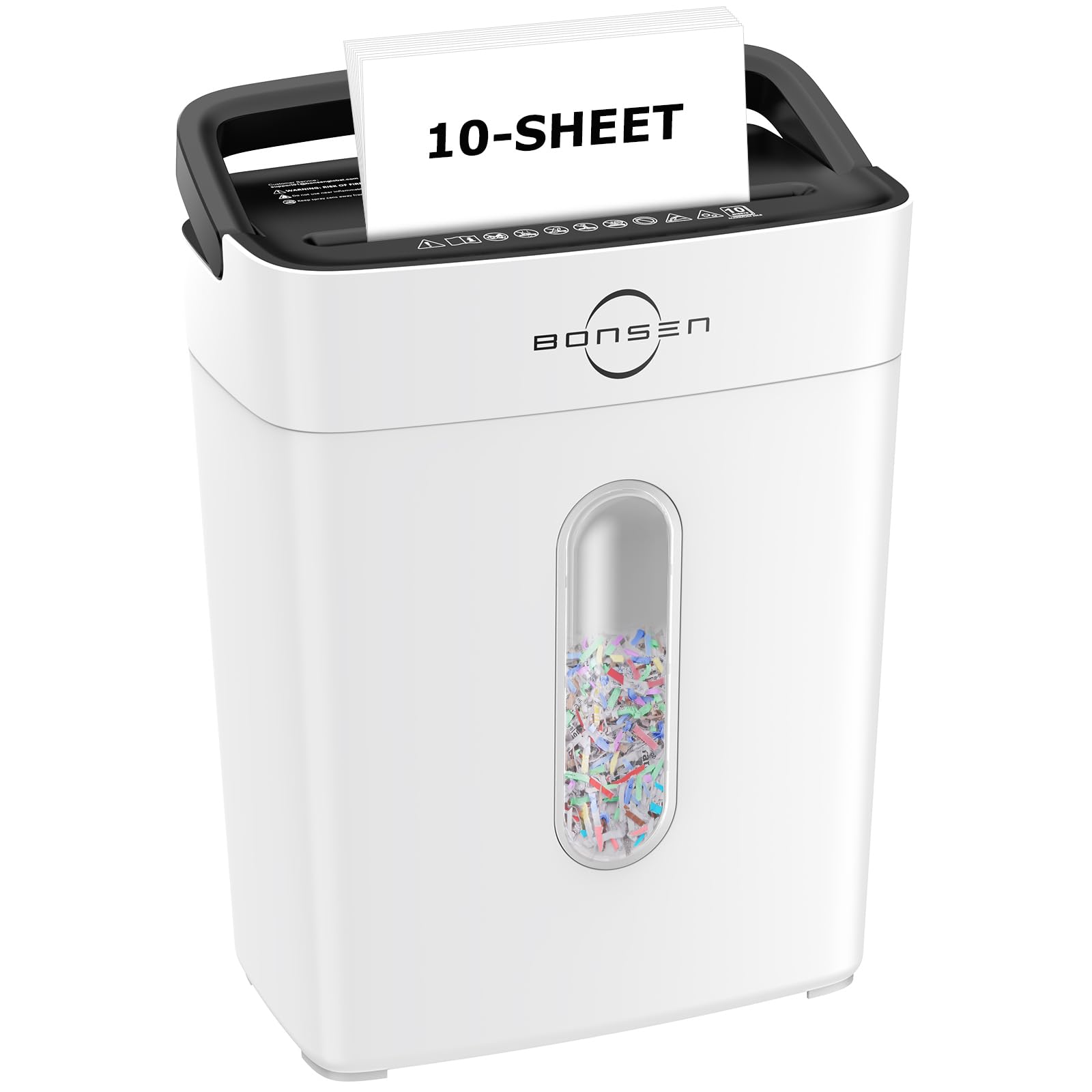 BONSEN Shredder for Home Office, 4 Gallons 8-Sheet Cross Cut Credit Card Shredder, Small Paper Shredder for Home Use, High Security Level P-4, ETL Certification (S3101)