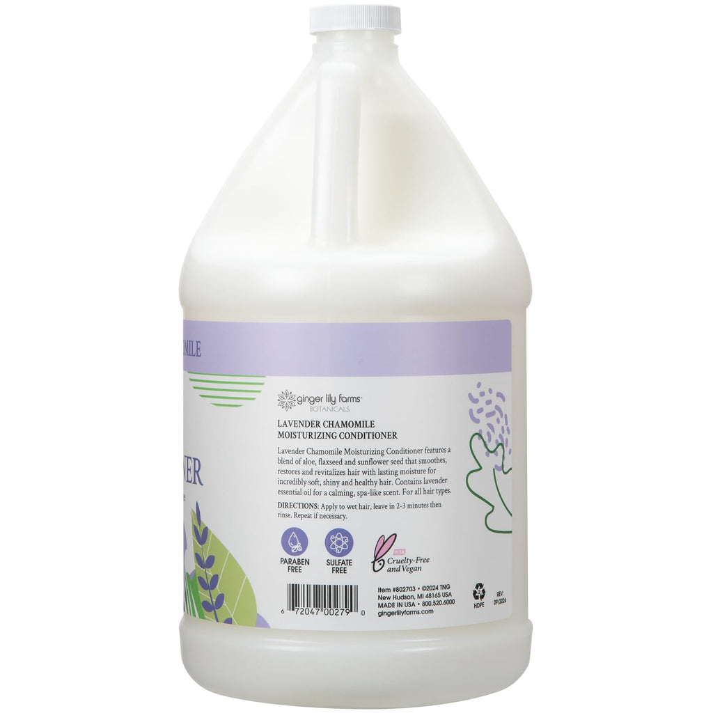 Ginger Lily Farms Botanicals Moisturizing Conditioner for Dry Hair, 100% Vegan & Cruelty-Free, Apple Pear Scent, 1 Gallon Refill (128 fl oz)