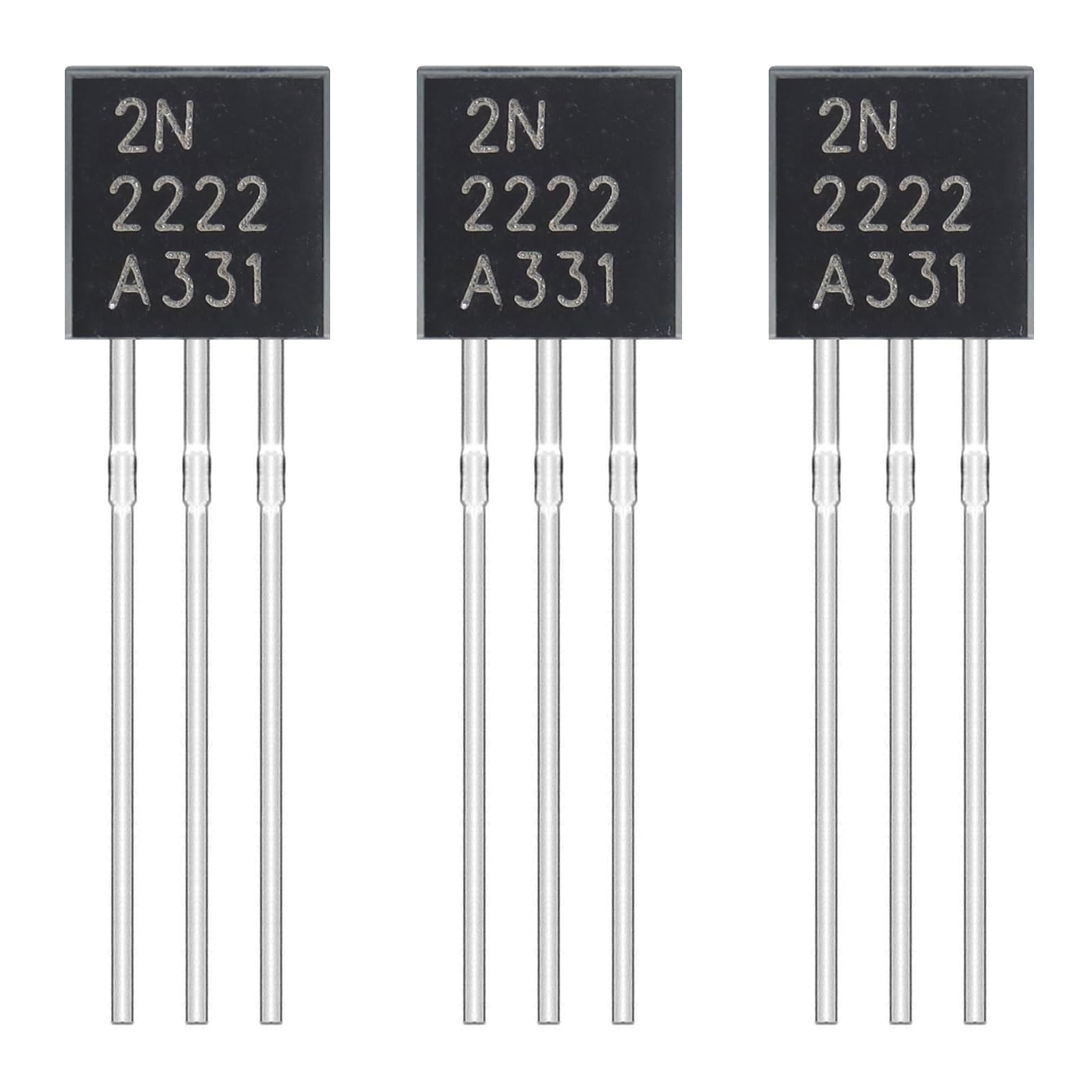 2N2222 2N2222A Amplifier Transistors NPN Silicon Transistor TO-92 60V 800mA (Pack of 200pcs)
