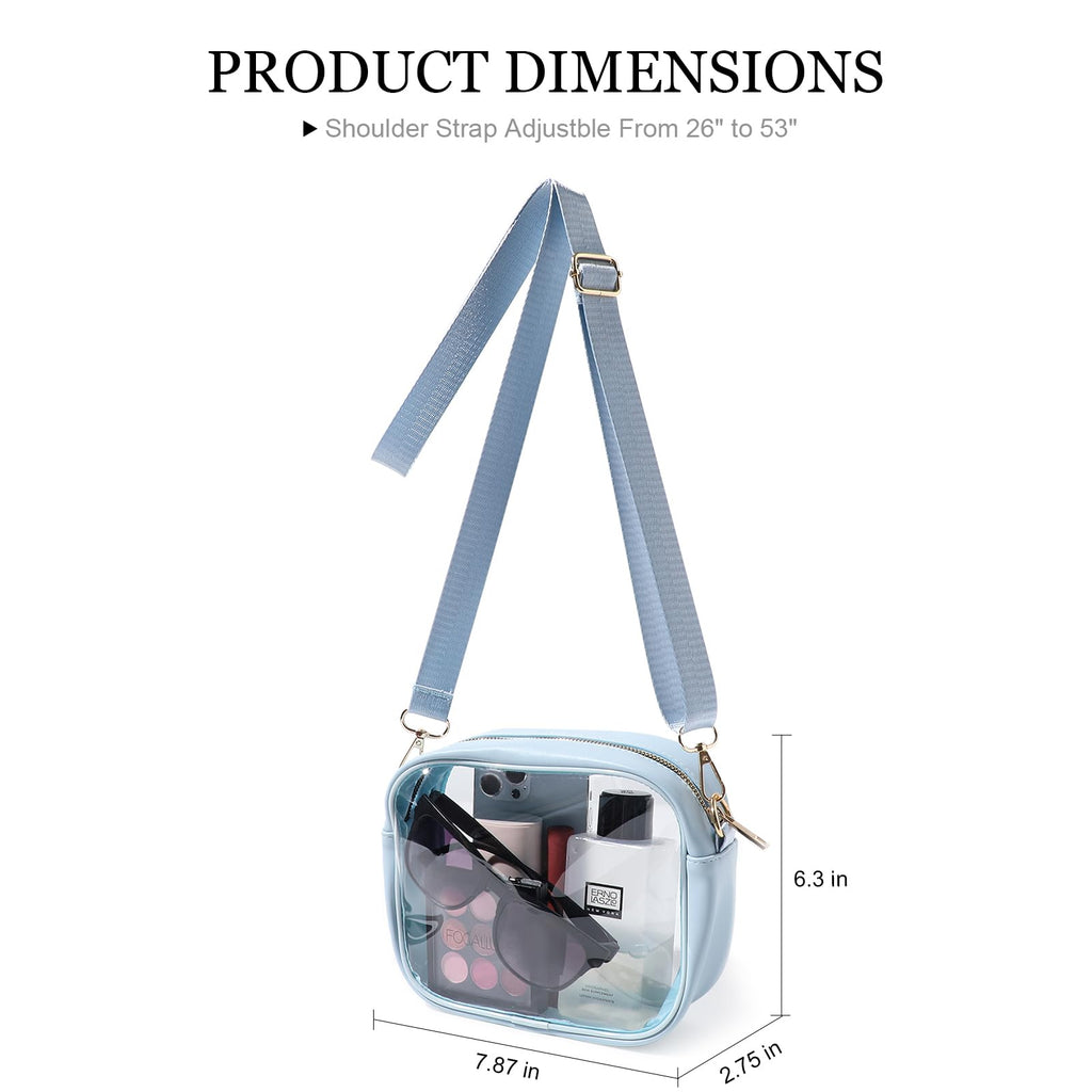 TOBVZOO Clear Bag Stadium Approved, Crossbody Transparent Bag for Concerts Sports Events, Purses for Men & Women