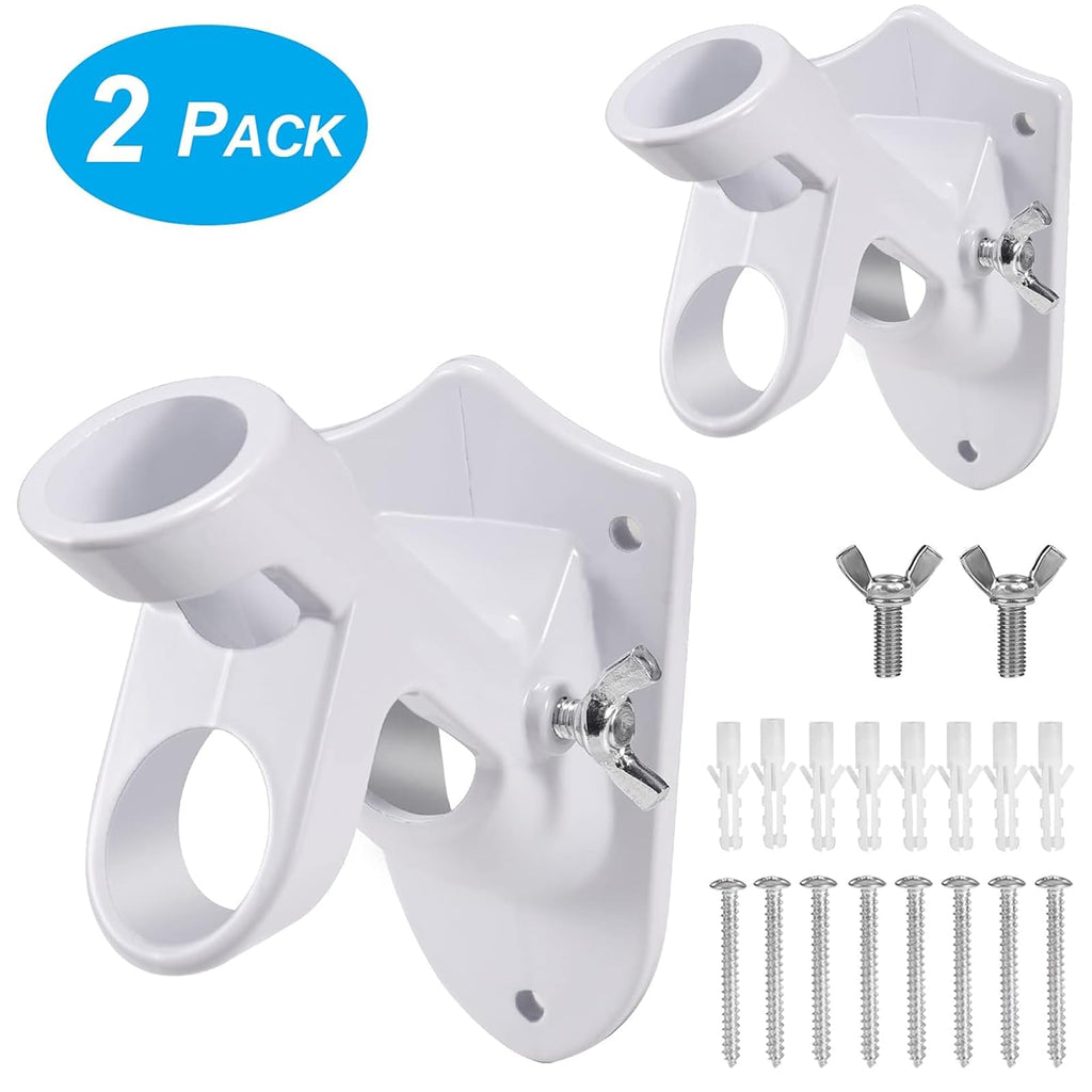 Flag Pole Holder Brackets, BONWIN 1" Flag Pole Mounting Bracket with Hardwares for House Wall Mount, 1" Inner Diameter, Two Positions & Aluminium Alloy, Rust Free Coated (Black - 1 Pack)
