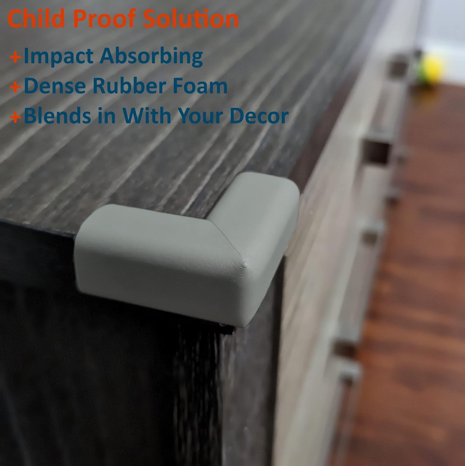 8-Pack Baby Proofing Corner Guards, Soft Rubber Corner Protectors for Furniture, 3M Adhesive Pre-Taped Corner Bumper Guards, Child Proof Safety for Fireplace, Table, Cabinet & Stairs, Black