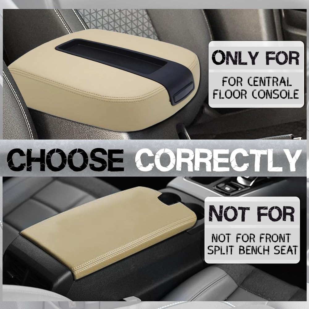Upgrade Silverado/Sierra Center Console Armrest lid Cover Compatible with 2007-2013 Silverado Tahoe Suburba Avalanche Sierra Yukon XL Arm rest Center Console Cover Lid, Replac OE 19328711, Beige