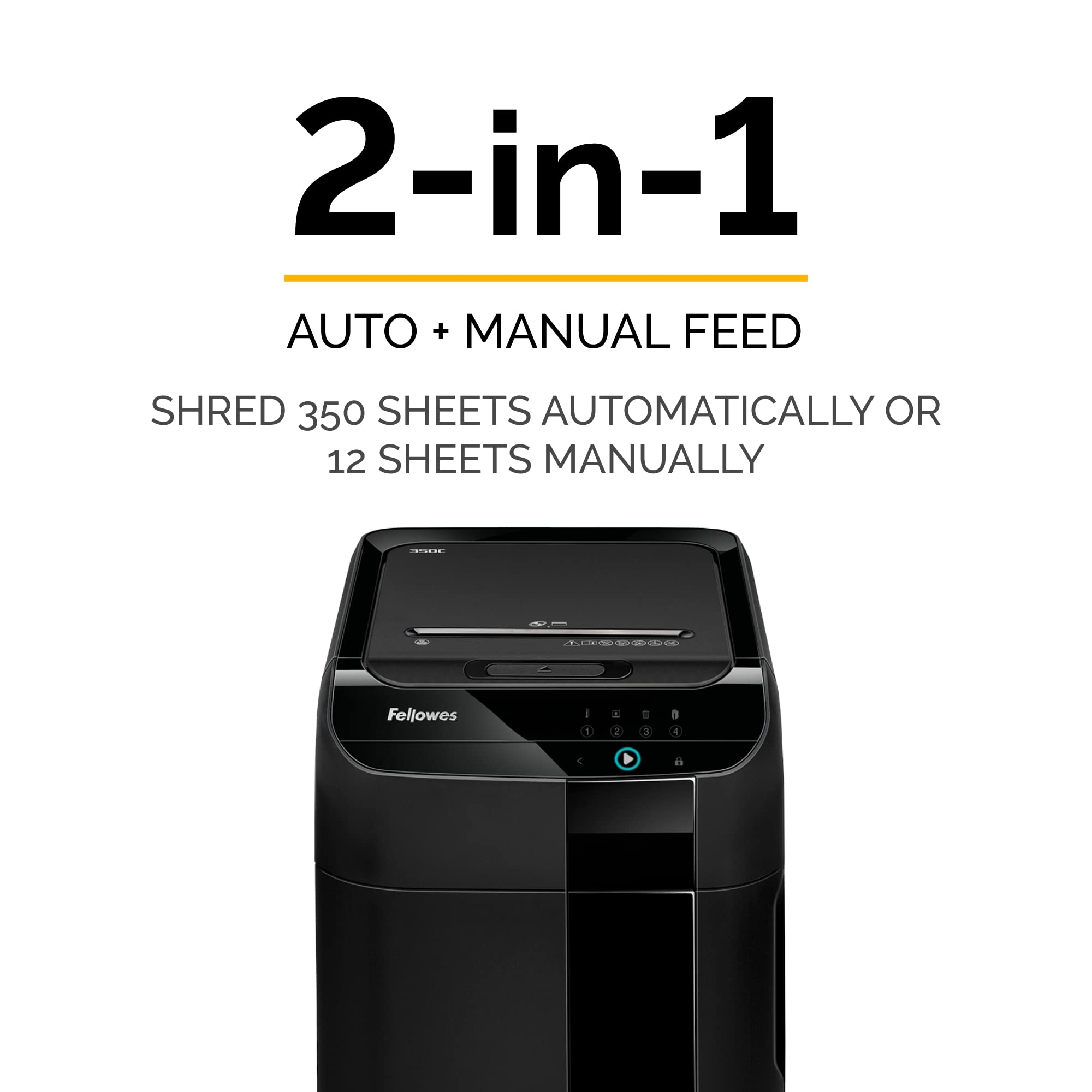Fellowes AutoMax Micro-Cut 100M Commercial Office Auto Feed 2-in-1 Paper Shredder with 100-Sheet Capacity, Black