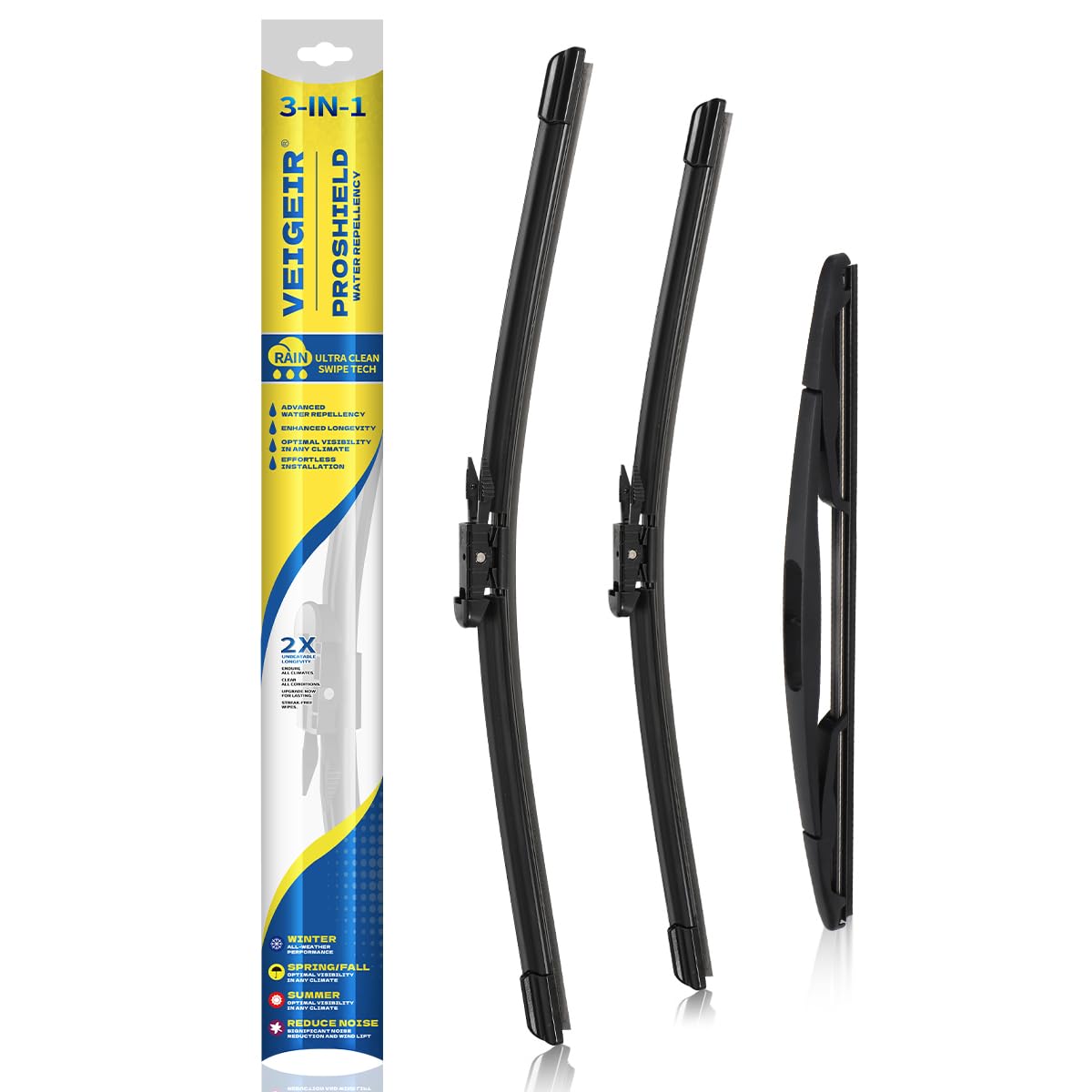 3 Pack Windshield Wiper Blades Compatible with Ford Escape 2008 2009 2010 2011 2012 Original Factory Quality Front Rear Wipers Blade Set for My Car - 20" 20" 12"