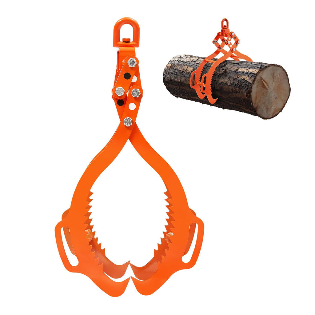 VEVOR Log Lifting Tongs 28in, 2 Serrated Claw Hook Log Tongs, Heavy Duty Steel Swivel Dragging Tongs, 1100LBS Log Grapple with Handles, Lumber Log Skidding Tongs for Tractors, Trucks, Forklifts, ATVs