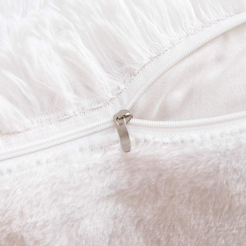 ANRODUO Pack of 2 Baby Pink Throw Pillow Covers Luxury Fluffy Pillows Faux Fur Decorative Pillows Plush Cushion Case Fuzzy Mongolian Merin Style for Bed Couch Sofa Living Room Summer Decor 16x16 Inch