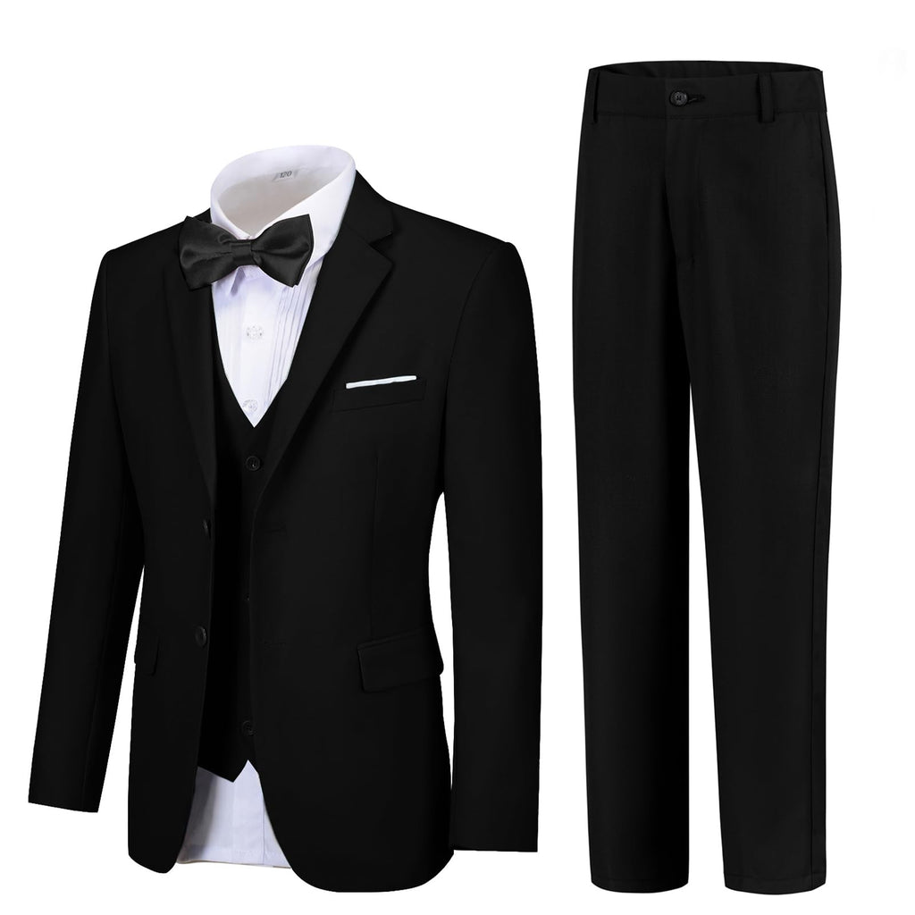 Boy Suits 5 Pieces Formal Suit Set with Adjustable Waist Kids Dress Suit for Wedding Prom