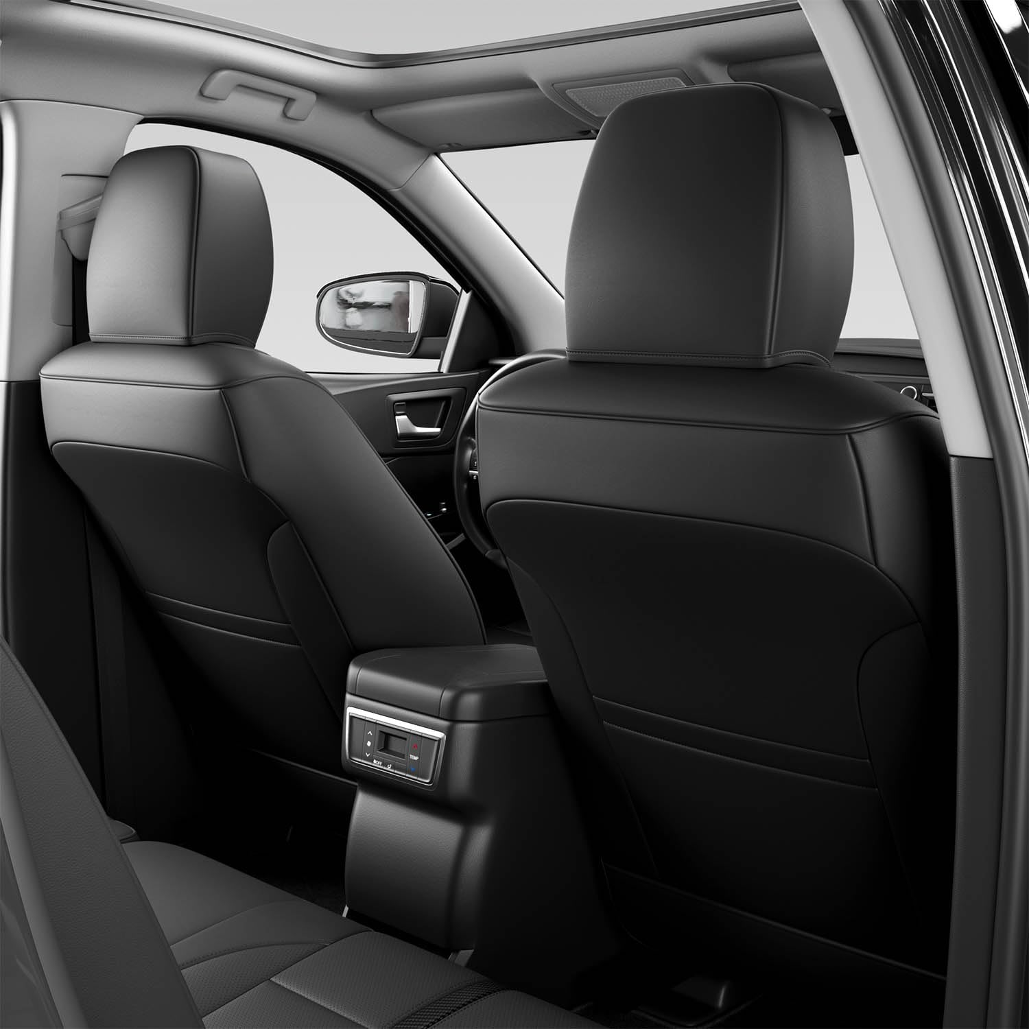 Xipoo 8 Seats Seat Cover Compatible with 2014-2019 Toyota Highlander Car Seat Protector Replacement for 2014-2019 Toyota Highlander Accessories(Fit 2014-2019 W/Second Row 40/60 Split,Black)