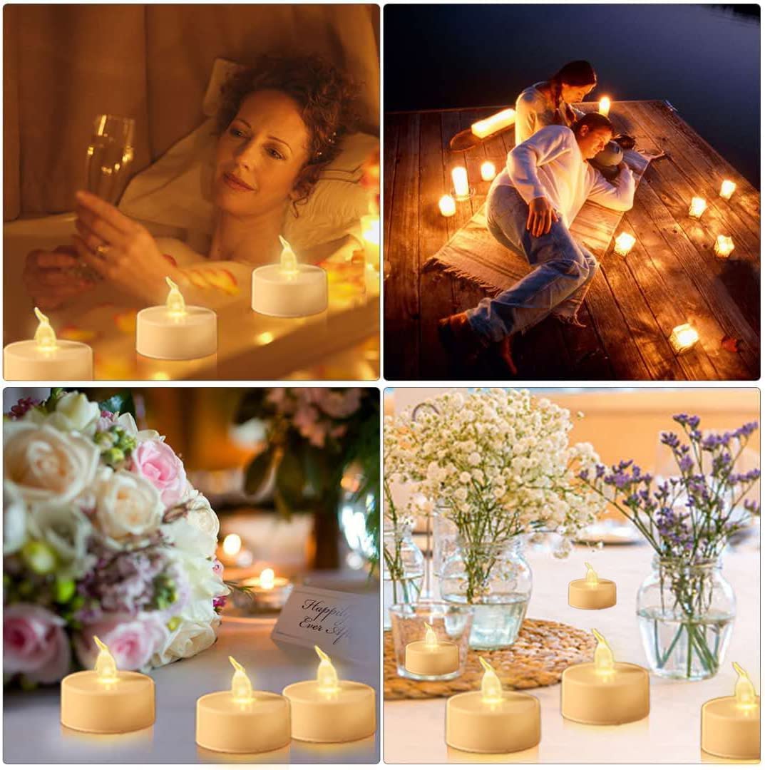 Tea Light Candles with Remote Control,Flickering Flameless LED Candle,Long Lasting 400+Hours,Battery Operated with Timer for Home Decoration Seasonal &Festival Celebration Warmyellow (5pcs)
