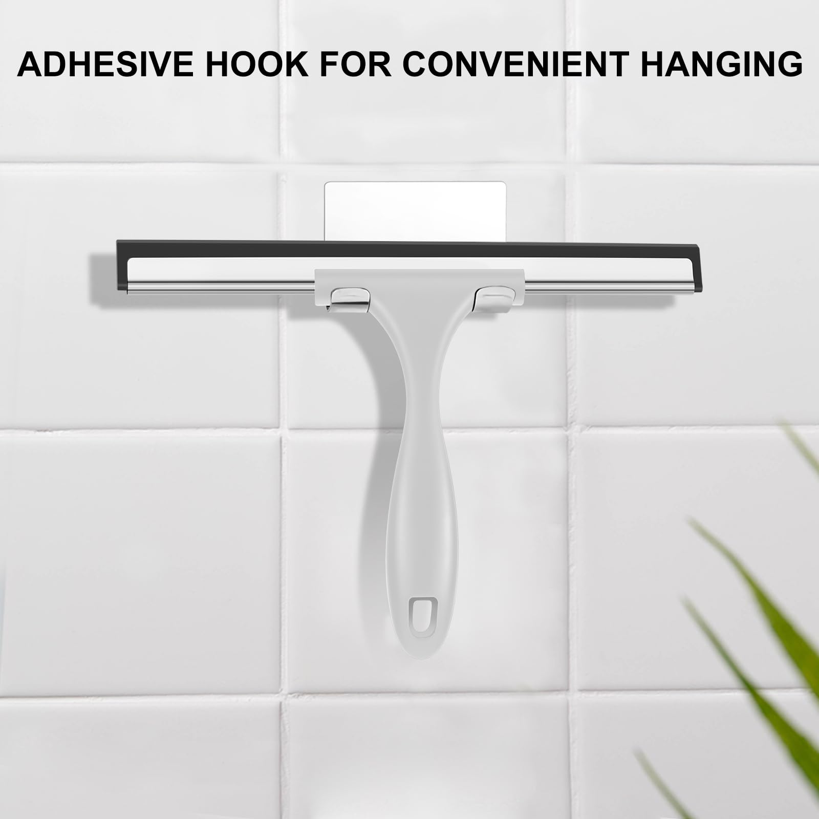 SetSail Squeegee for Shower Glass Door Stainless Steel Shower Squeegee for Glass Doors All-Purpose Window Squeegee for Tile Shower Walls, Sink, Mirror, Bathroom, Car Window Cleaning 10 Inches, Balck
