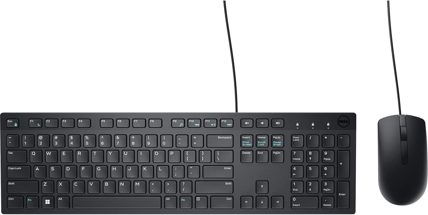 Dell Wired Keyboard and Mouse - KM300C, Black