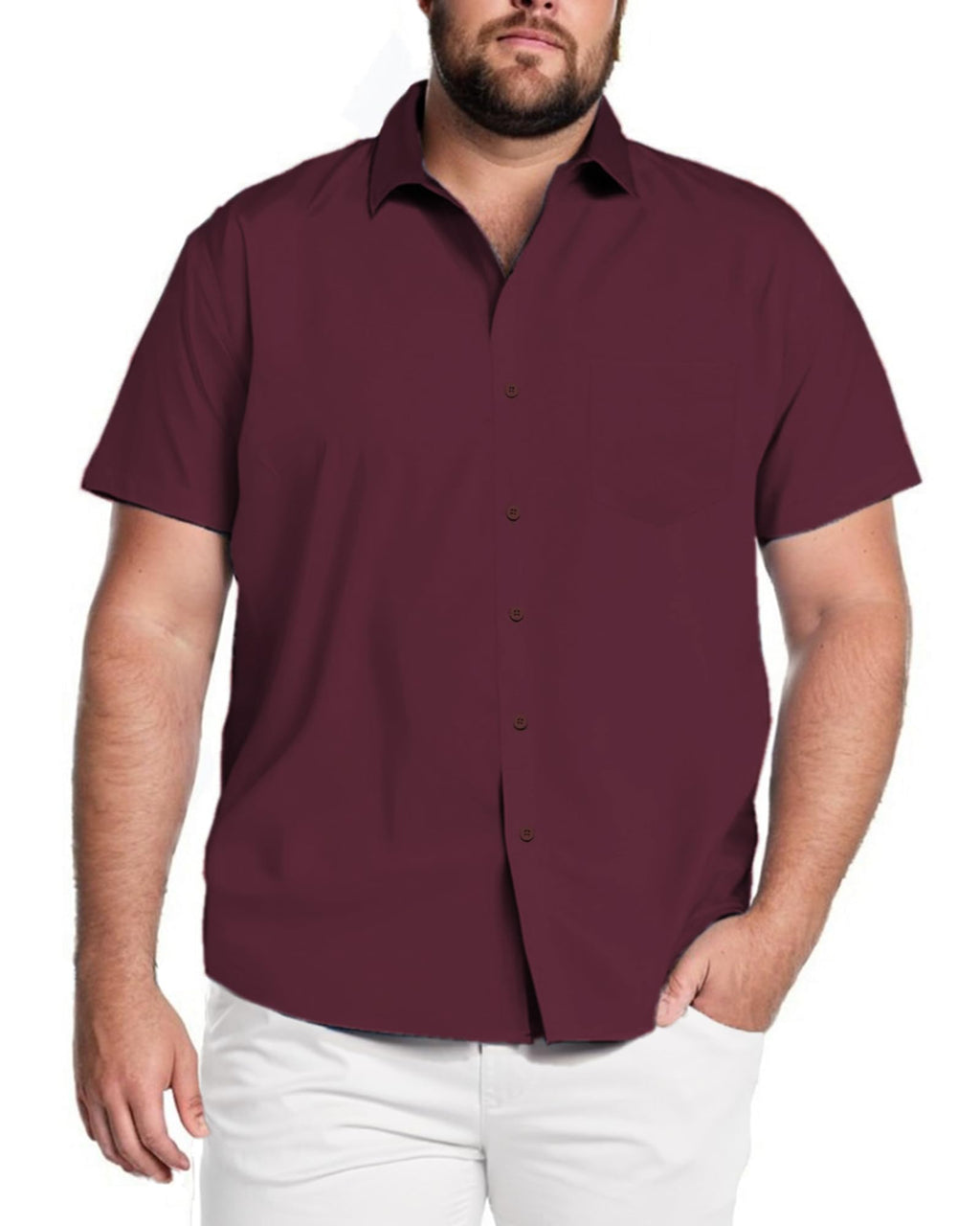 COOFANDY Big & Tall Shirts for Men Short Sleeve Button Down Casual Dress Shirts