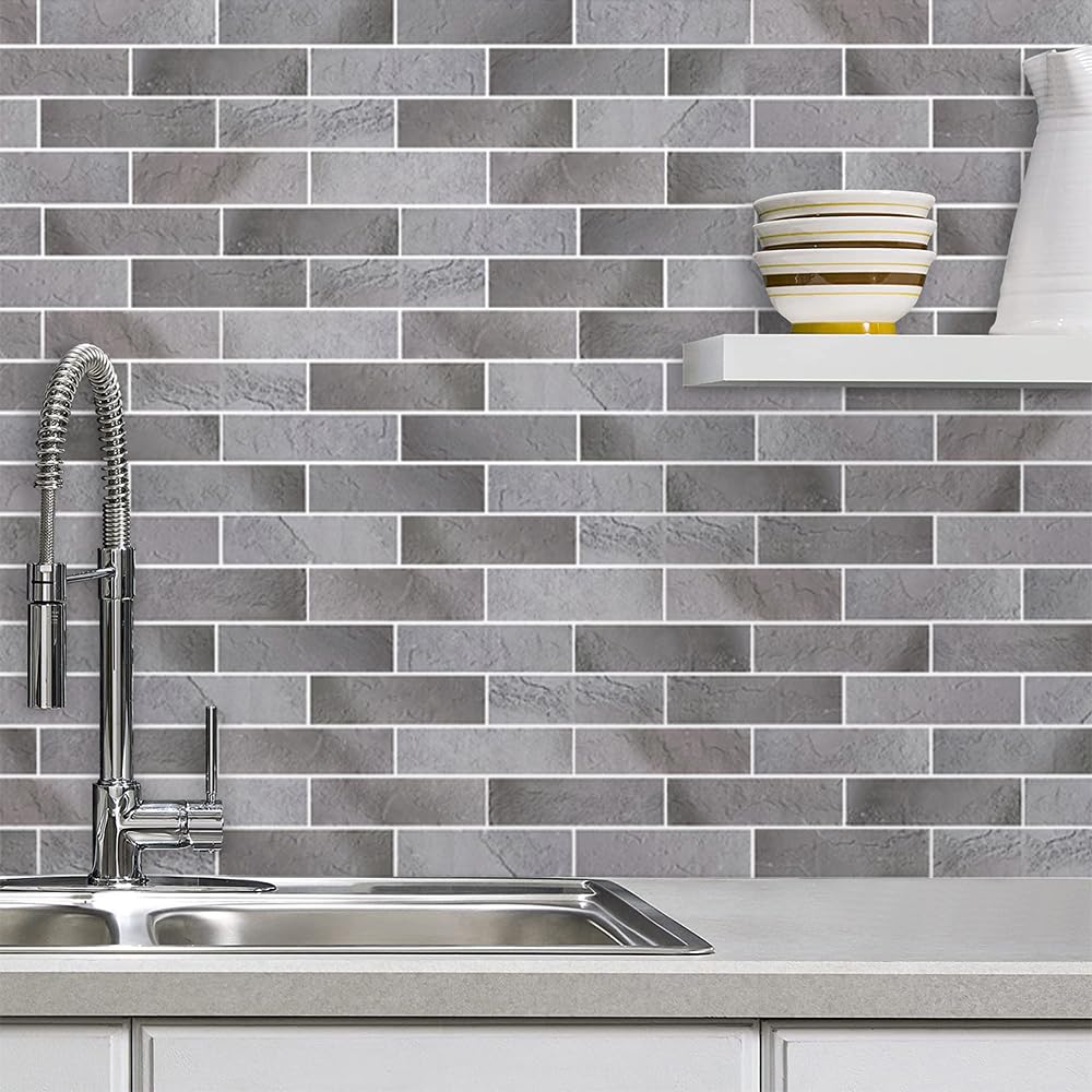 Old Town White Faux Brick Wall Tiles, 2 Pieces 3D Thin Brick Veneers