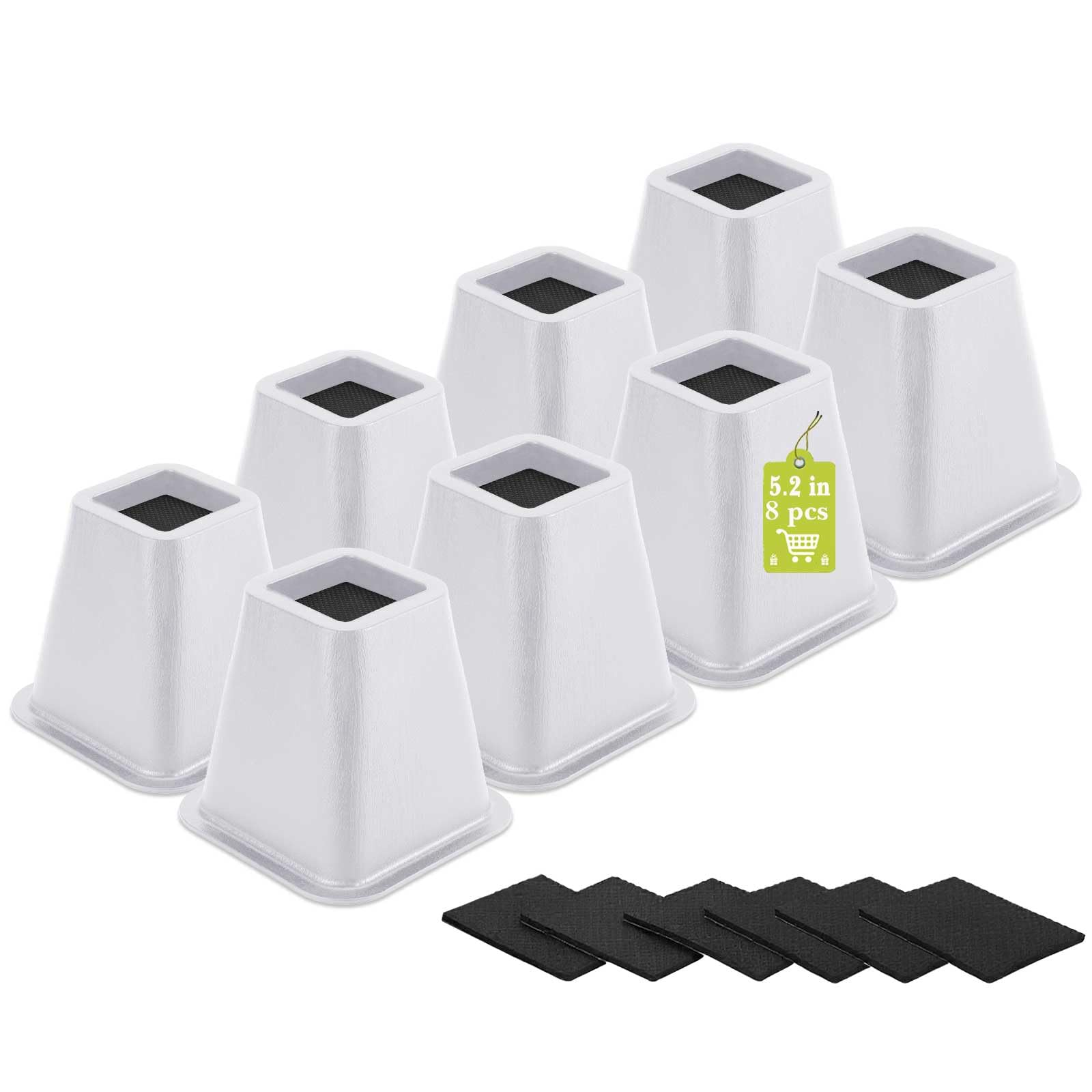 12 Pack Furniture Risers 1 Inch, Adjustable Bed Risers Heavy Duty for Table Desk Couch Chair Sofa Cabinet Bed Frame Dorm, Square Stackable Table Leg Risers Lift Height 1", 2" or 3", Black